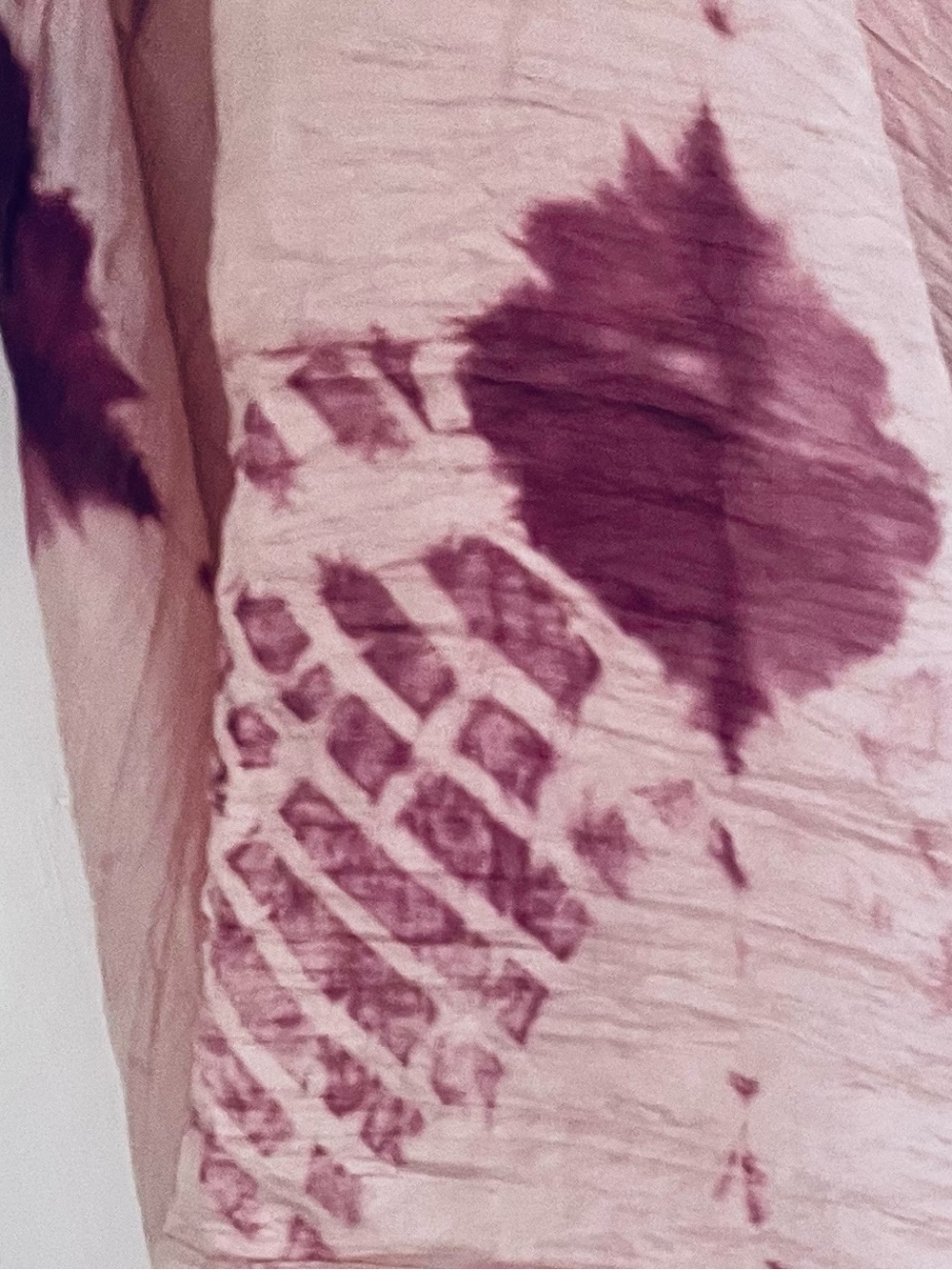 Silk Plum and light pink tie dye scarf or wrap
